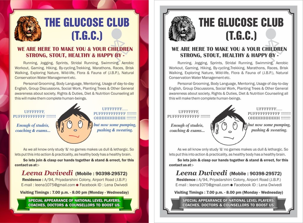 The glucose club Pamphlet